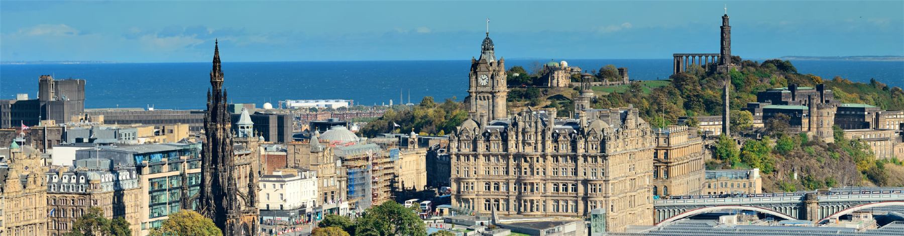 The historic Edinburgh skyline with Scott Monument and Calton Hill