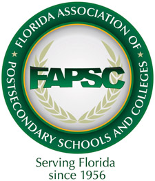 Florida Association of Postsecondary Schools and Colleges (FAPSC) logo, serving Florida since 1956